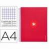 CUADERNO ESPIRAL LIDERPAPEL DIN A4 MICRO ANTARTIK CUADRICULA 5MM 5 BANDA 4 TALADROS COLOR FRAMBUESA 120H