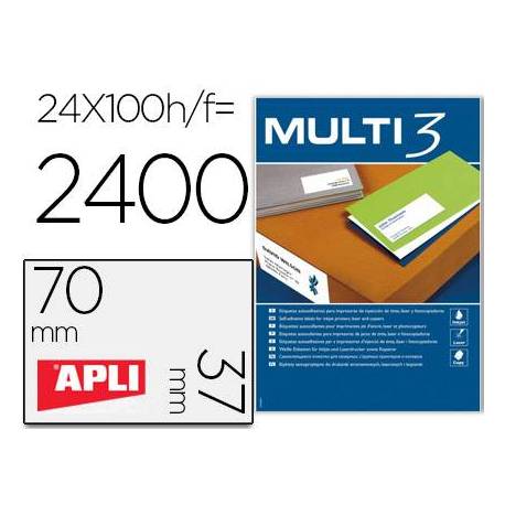 Etiquetas adhesivas marca Apli Multi3 70x37 mm A4