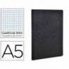 Libreta Clarefontaine color negro A5 tapa cartulina cuadriculado 5mm 96 hojas