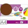 Goma eva liderpapel color marrón paquete de 10 hojas