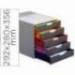 Fichero cajones Durable plastico aplilables 5 cajones color gris