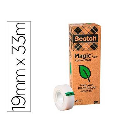 Cinta adhesiva marca Scoth-Magic invisible pack de 9 rollos