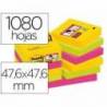 Post-it ® Bloc de notas adhesivas super sticky varios colores 47,6 x 47,6 mm 90 hojas pack 12 blocs