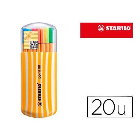 Rotulador Stabilo Point 88 Zebrui Estuche 20 Colores