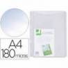 Funda multitaladro con fuelle marca Q-Connect Din A4 180 mc Cristal 5 unidades