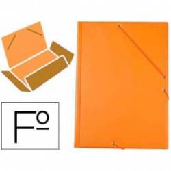 Carpeta Liderpapel gomas Folio carton forrado Pvc color naranja