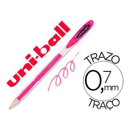 Boligrafo marca Uni-Ball roller UM-120 signo rosa