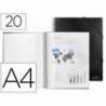 Carpeta escaparate Liderpapel negra Din A4 con 20 fundas
