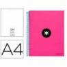 Bloc Antartik A4 Liso tapa Forrada 120 hojas 100g/m2 Rosa Flúor 5 bandas color