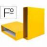 CAJA ARCHIVADOR LIDERPAPEL DE PALANCA CARTON FOLIO DOCUMENTA LOMO 75MM COLOR AMARILLO