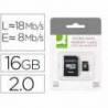 Memoria Flash USB Micro SDHC Q-connect 16GB con adaptador