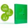 Papel color Q-connect DIN A3 80g/m2 color verde intenso pack 500 hojas