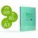 Papel color marca Q-connect A3 80g/m2 Verde pack 500 hojas