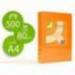 Papel color Q-connect A4 80g/m2 color naranja neon pack 500 hojas