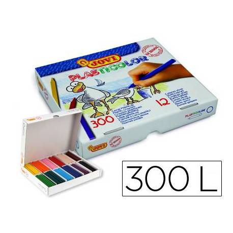 Lapices cera Jovi plasticolor 300 unidades de 12 colores surtidos