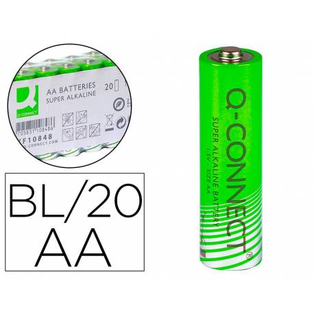 Pila Q-Connect Alcalina AA Blister de 20 unidades