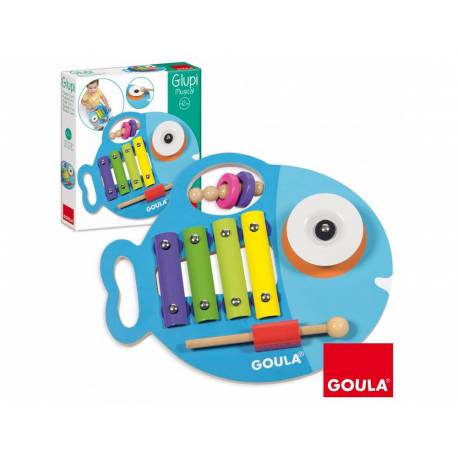 Goula Glupy Musical 3 En 1 – Xilófono, Címbalo Y Güiro De Madera, Juguete Educativo Para Bebés De 12 Meses En Adelante