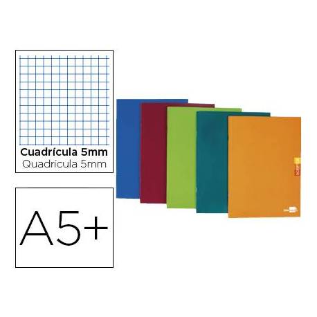 Libreta Escolar Liderpapel Scriptus Grapada Din A5+ 48H Cuadrícula 5 mm de Colores Surtidos