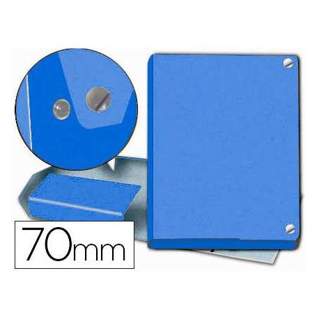 Carpeta de Proyectos Pardo Folio Cartón forrado con Broche Lomo 70mm Color Azul