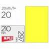 Etiqueta Adhesiva Apli 210x297 mm Color Amarillo Fluorescente Caja con 20 hojas