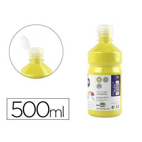 Tempera Liderpapel color amarillo limon 500 cc