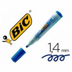 Rotulador Bic velleda para pizarra blanca punta redonda 1,3 mm azul