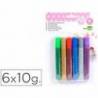 Pegamento purpurina Liderpapel fantasia colores metalicos blister de 6 unidades 10gr