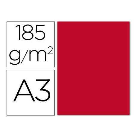 Cartulina Guarro rojo 185g/m². Paquete de 50 unidades.
