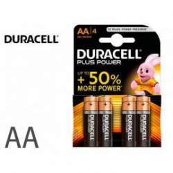 Pila Duracell alcalina plus AA pack con 4 unidades