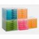 Fichero cajones de sobremesa Liderpapel 340x270x255 mm apilables 5 cajones verde translucido