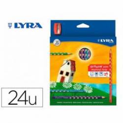 Lapices de colores Lyra Groove Slim Triangular 24 unidades + sacapuntas
