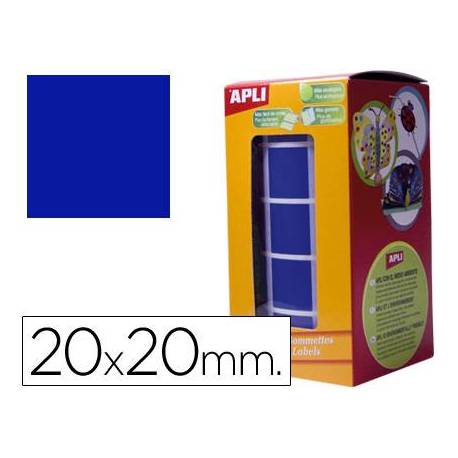 Gomets Apli cuadrados color azul 20x20mm