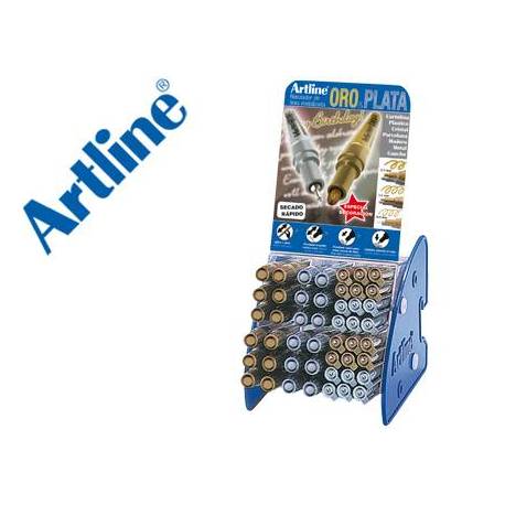 Rotulador artline marcador permanente tinta metalica gama oro y plata ek-900-999 expositor de 48 unidades