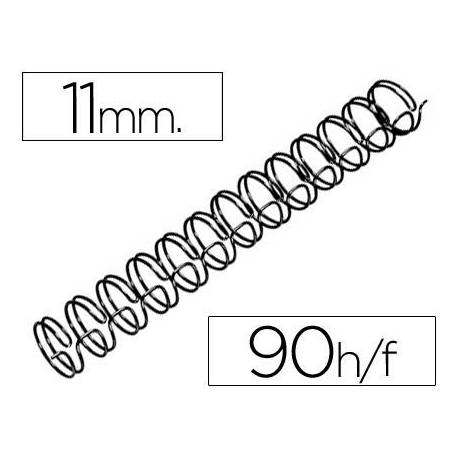 Espiral GBC wire 3:1 11 mm n.7 negro. Capacidad 90 hojas. Caja de 100 unidades.