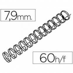 Espiral GBC wire 3:1 7,9 mm n.5 negro. Capacidad 60 hojas. Caja de 100 unidades.
