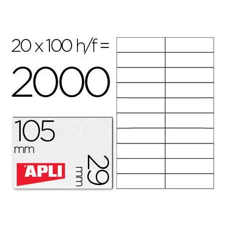 Etiquetas Adhesivas marca Apli 105 x 29 mm