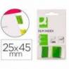 Banderitas separadoras q-connect color verde dispensador de 50 unidades