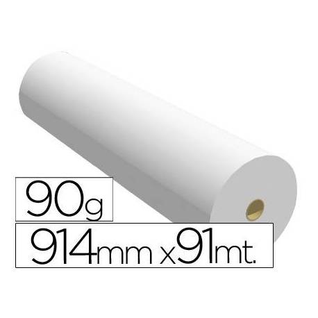 Papel reprografia para Plotter 90 g/m2, 914 mm x 91 m.