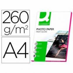 Papel Q-Connect foto glossy Din A4 alta calidad digital photo. Bolsa de 50 hojas de 260 gr