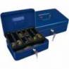 Caja caudales Q-Connect 10" 250x180x90 mm color azul con bandeja portamonedas