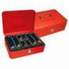 Caja caudales Q-Connect 10" 250x180x90 mm rojo con bandeja portamonedas