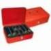 Caja caudales Q-Connect 10" 250x180x90 mm rojo con bandeja portamonedas