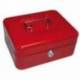 Caja caudales Q-Connect 8" 200x160x90 mm rojo con bandeja portamonedas
