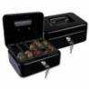 Caja caudales Q-Connect 8" 200x160x90 mm negro con bandeja portamonedas