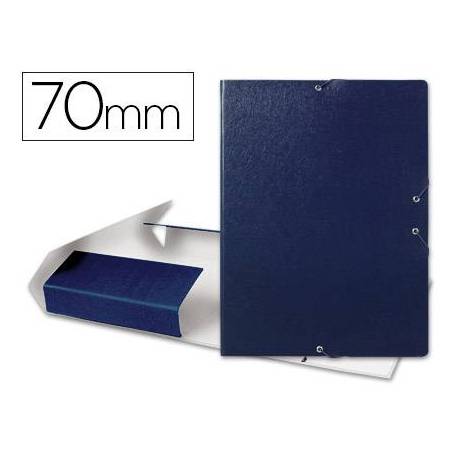 Carpeta de proyectos Liderpapel de carton con gomas azul 7cm