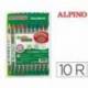 Rotulador Duo Alpino punta doble media y gruesa lavable caja 10 rotuladores