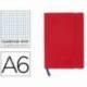 Libreta Liderpapel simil piel a6 120 hojas 70g/m2 cuadro 4mm sin margen rojo