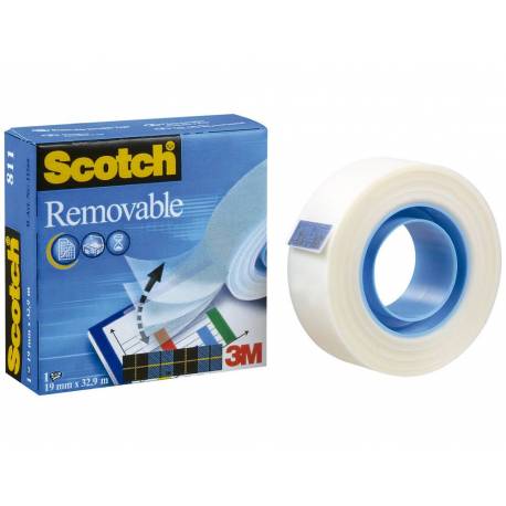 8 rollos de cinta de celo Scotch Cinta Adhesiva Transparente - 19mm x 33m