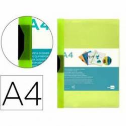 Carpeta dossier con pinza lateral Liderpapel 30 hojas Din A4 color verde frosty