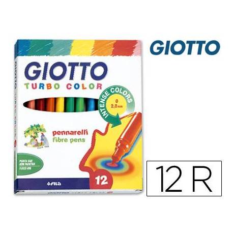 Rotulador Giotto Turbo punta media lavable caja 12 rotuladores